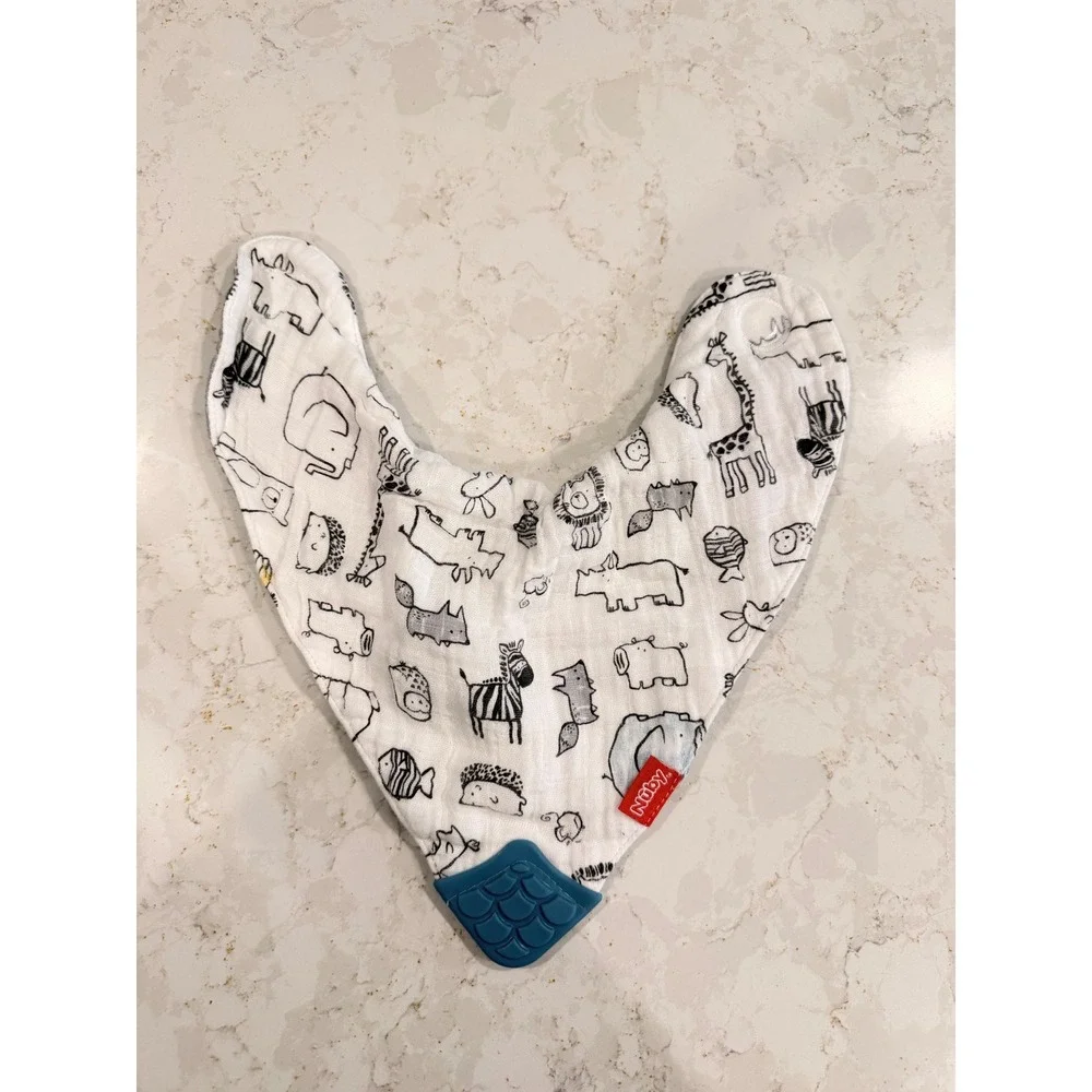Nuby Cotton Muslin Bandana Teething Bibs Set of‎ 3 Patterned Unisex Reversible
